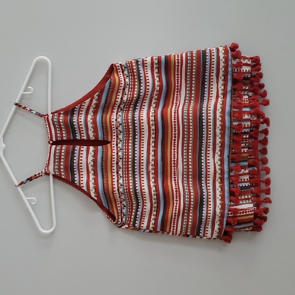 Evereve Sunday in Brooklyn NWT Desert Stripe Tiered Tassel Tank Top XS - Picture 2 of 8